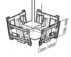 Потолочное, наклонное, поворотное крепление ERARD для размещения нескольких дисплеев (2/4) общим  весом до 70 кг.