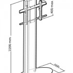 Стойка Erard с основанием и крепления для одного дисплея, максимальная высота до 220 см.
