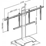 Чертеж стойки Erard XPO для размещения двух экранов